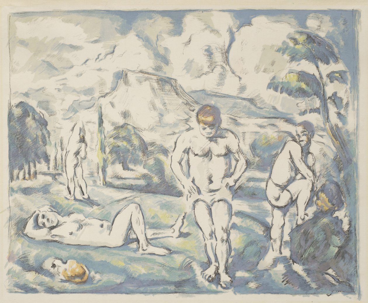 The Baders: Large Plate, 1898 af Paul Cézanne