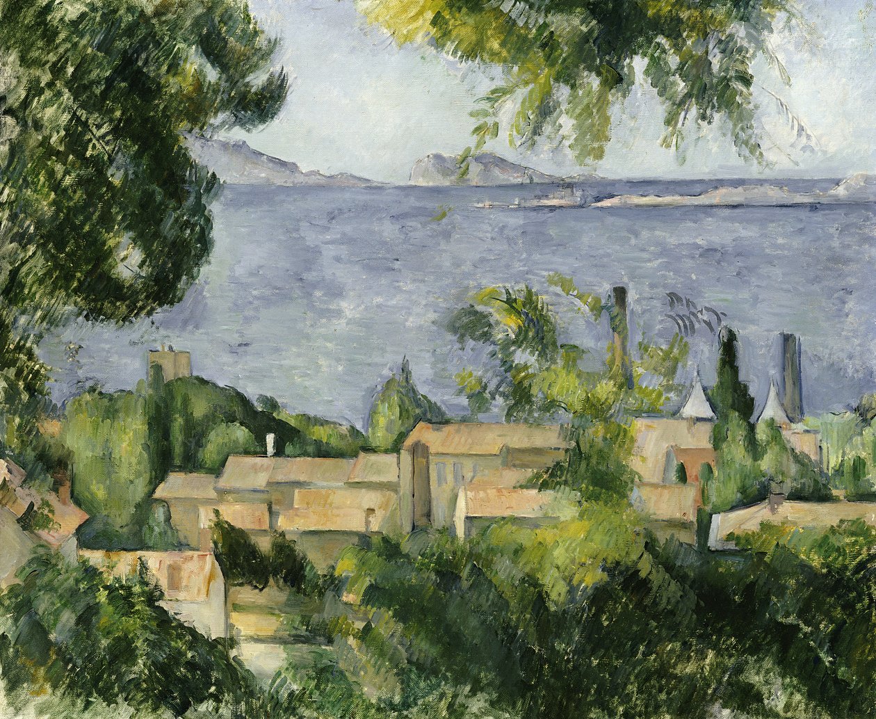 Tagene i l"Estaque, 1883-85 af Paul Cézanne