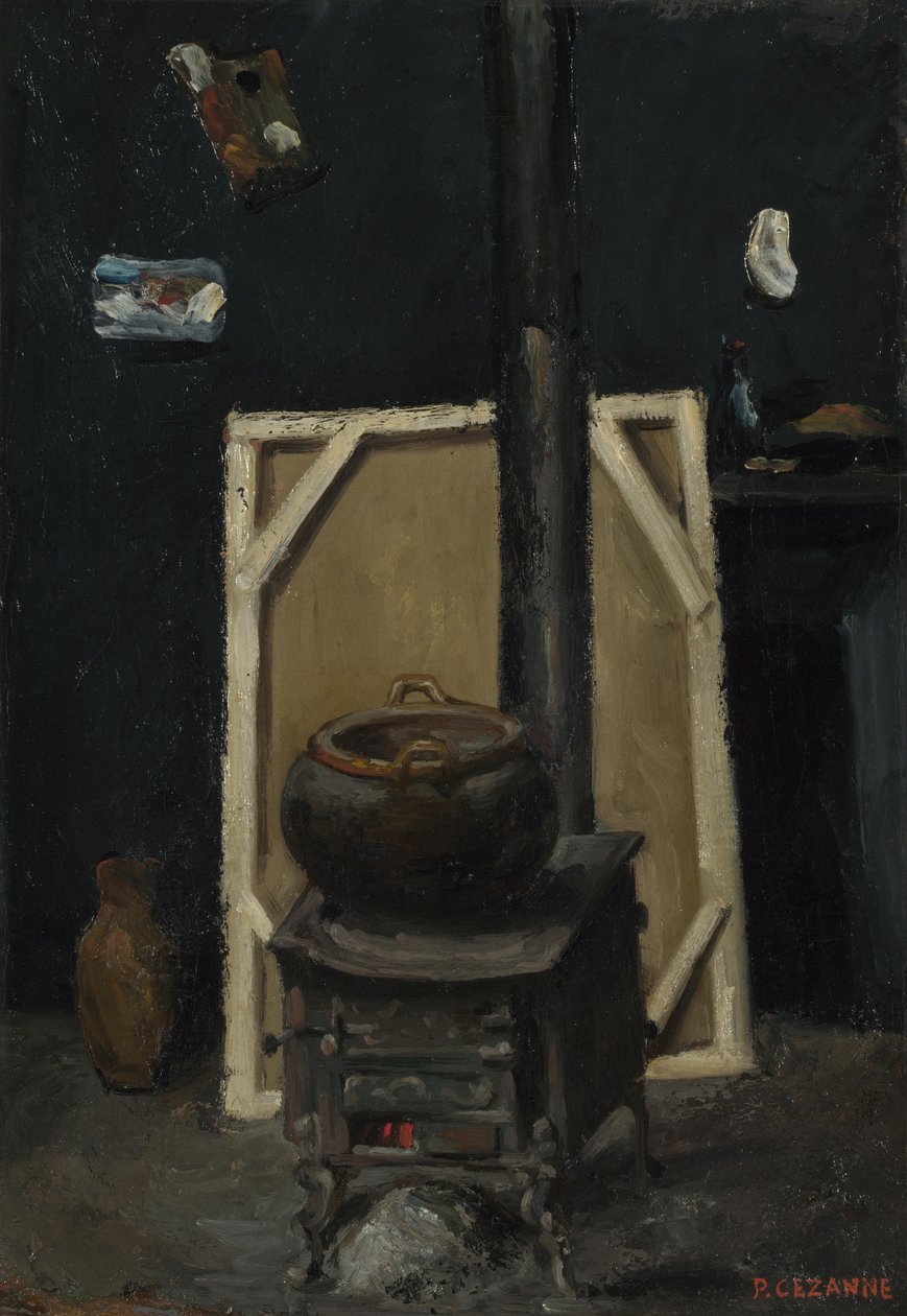 Komfuret i studiet, ca 1865 af Paul Cézanne