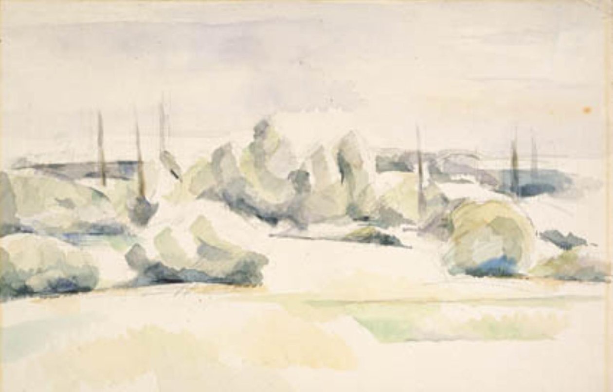 Bredden af en flod (Les Berges) af Paul Cézanne