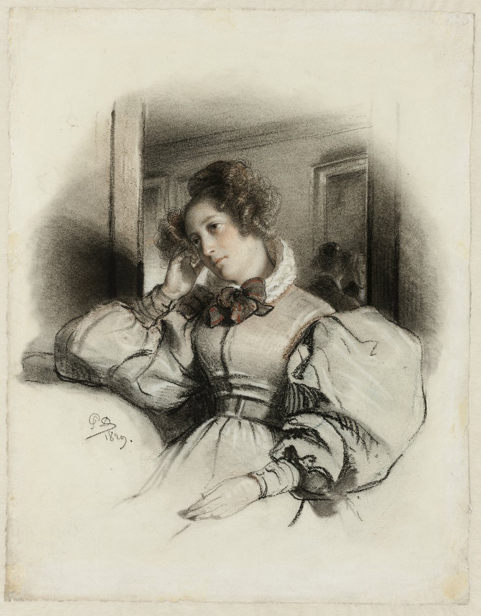 Portræt af fru E.D. af Paul Delaroche