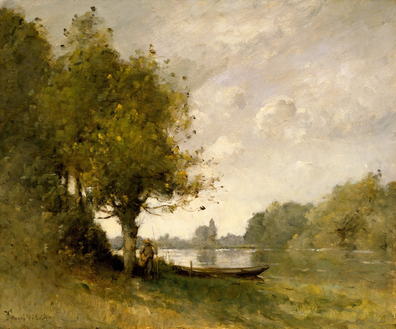 En dam nær Nangis, 1880-95. af Paul Desire Trouillebert