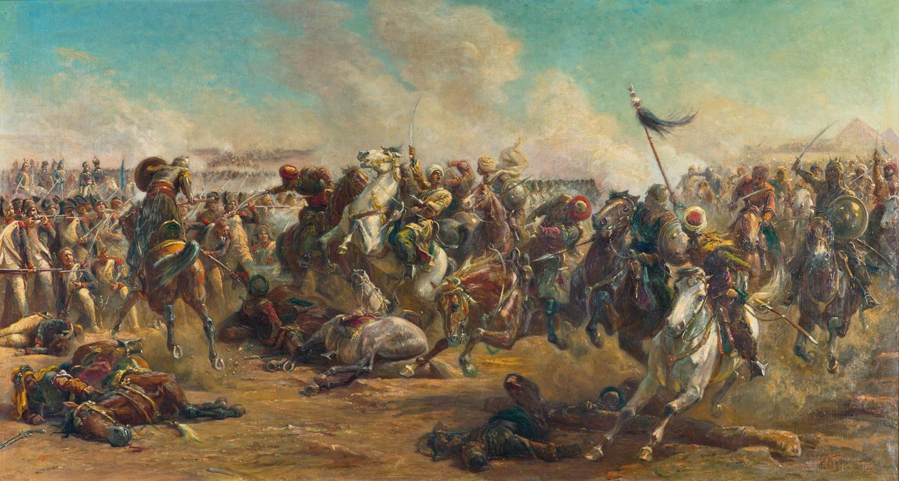 Slaget ved pyramiderne. af Paul Dominique Philippoteaux