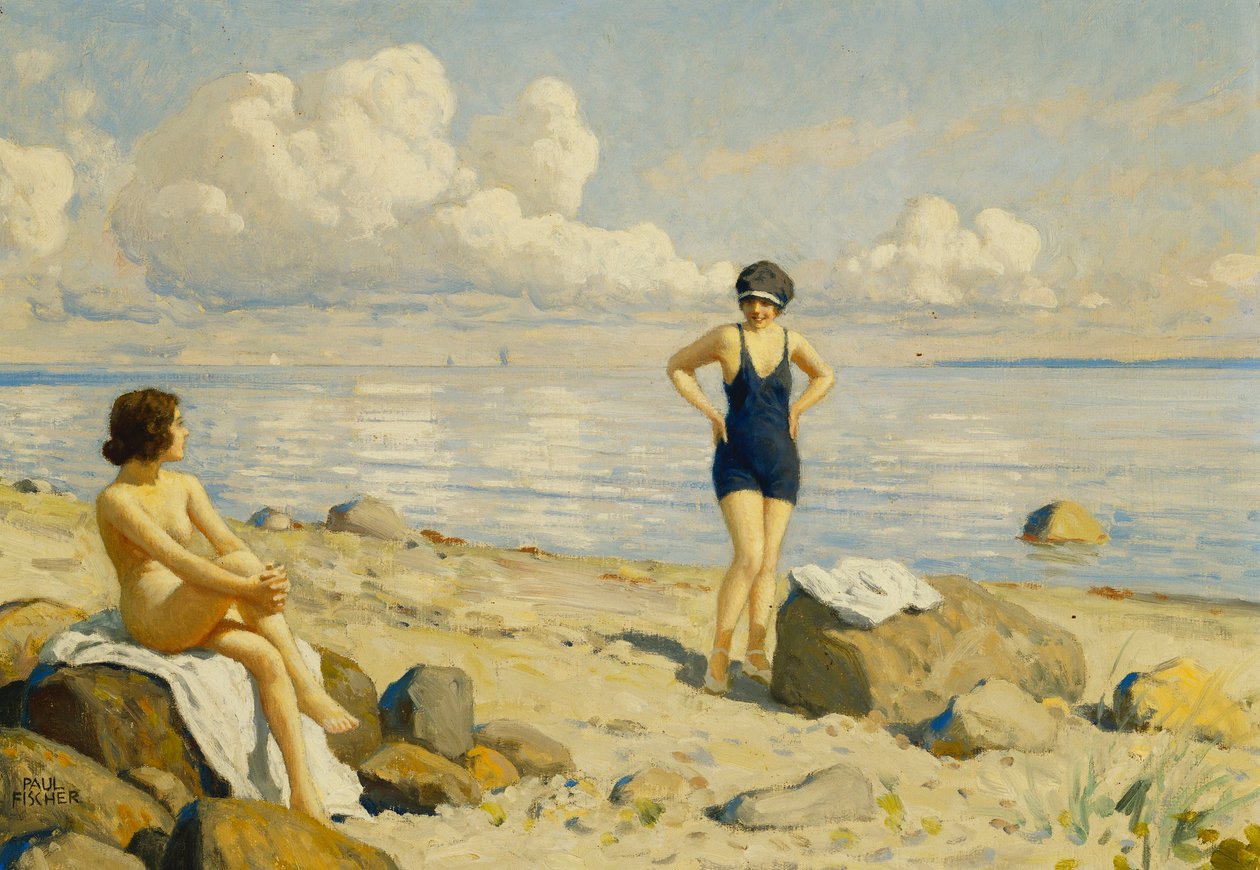 På stranden, af Paul Fischer