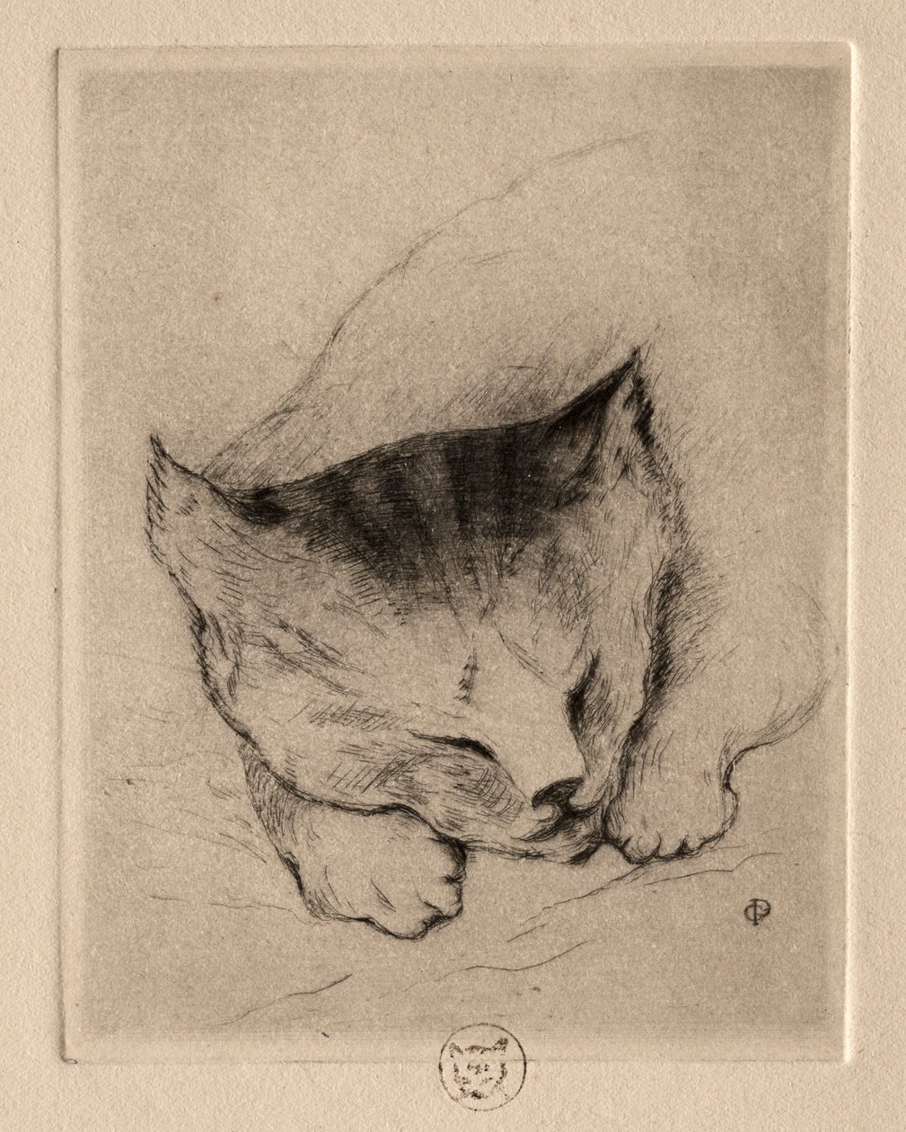 Seks ætsninger: Head of a Kitten, 1895. af Paul Gachet