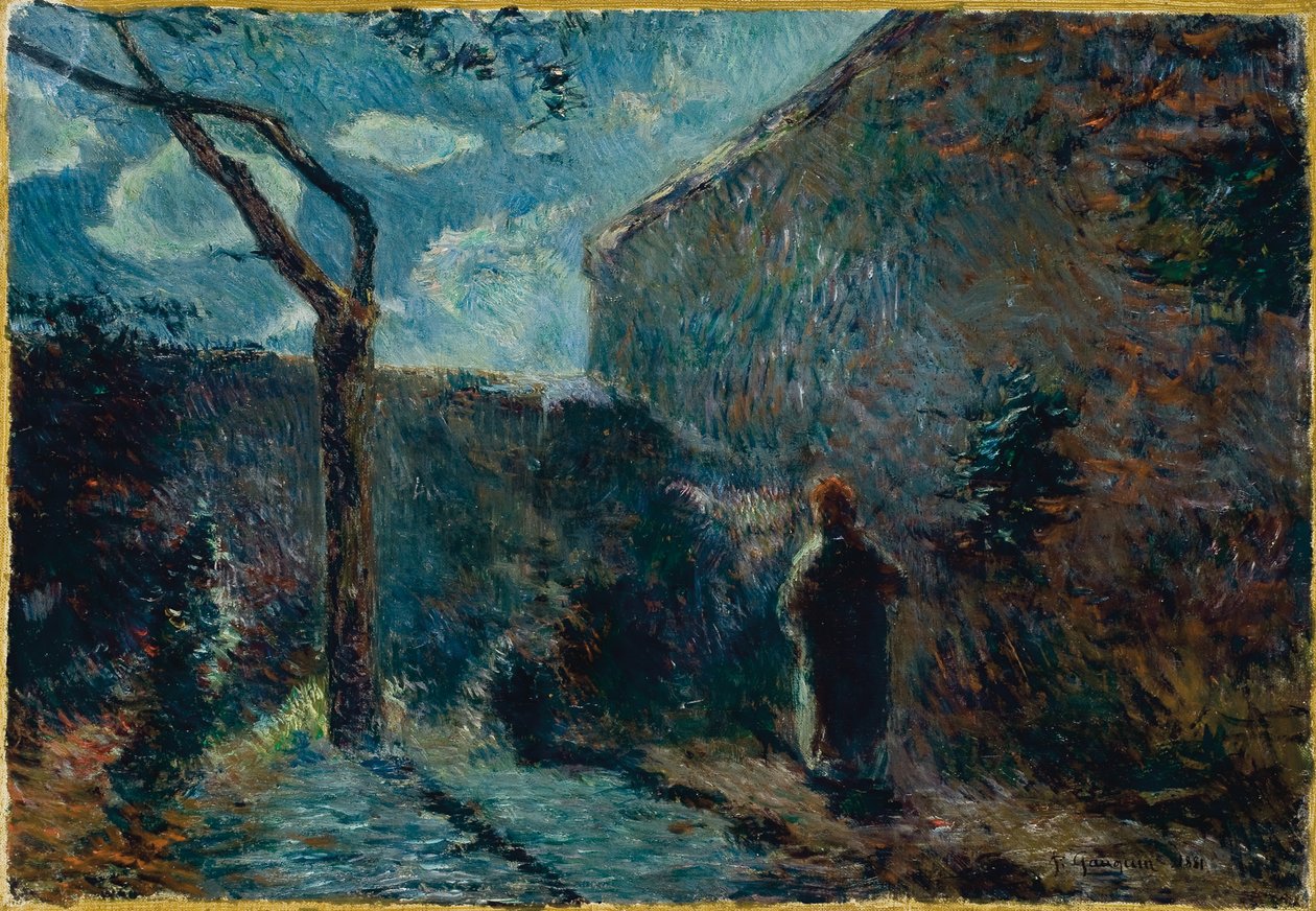 Langs muren om natten, 1881 af Paul Gauguin