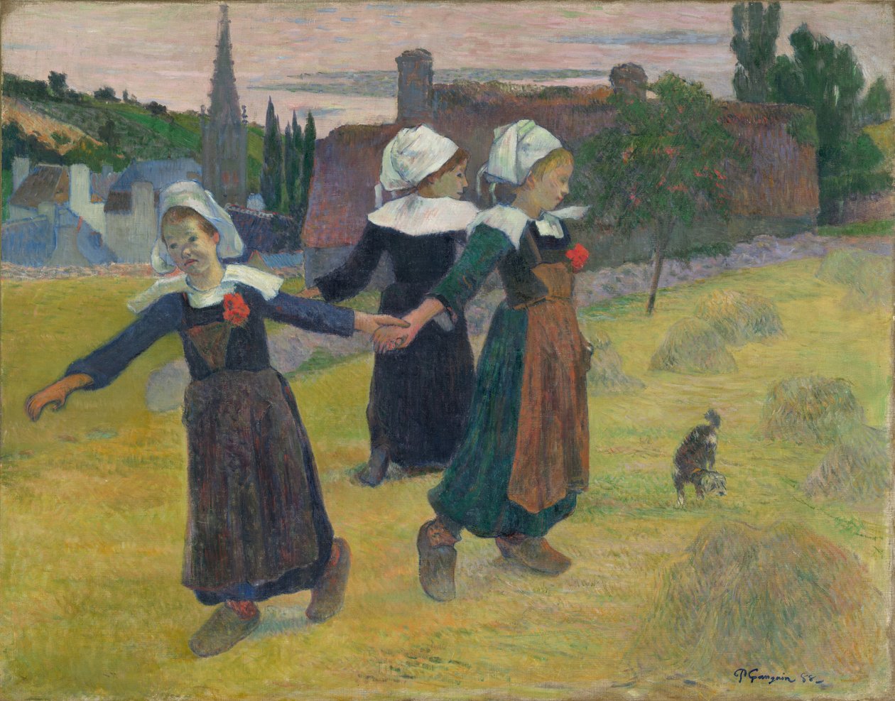 Bretonske piger danser, Pont-Aven af Paul Gauguin