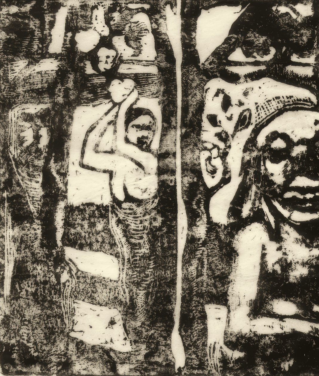Kvinde plukker frugt og Oviri af Paul Gauguin