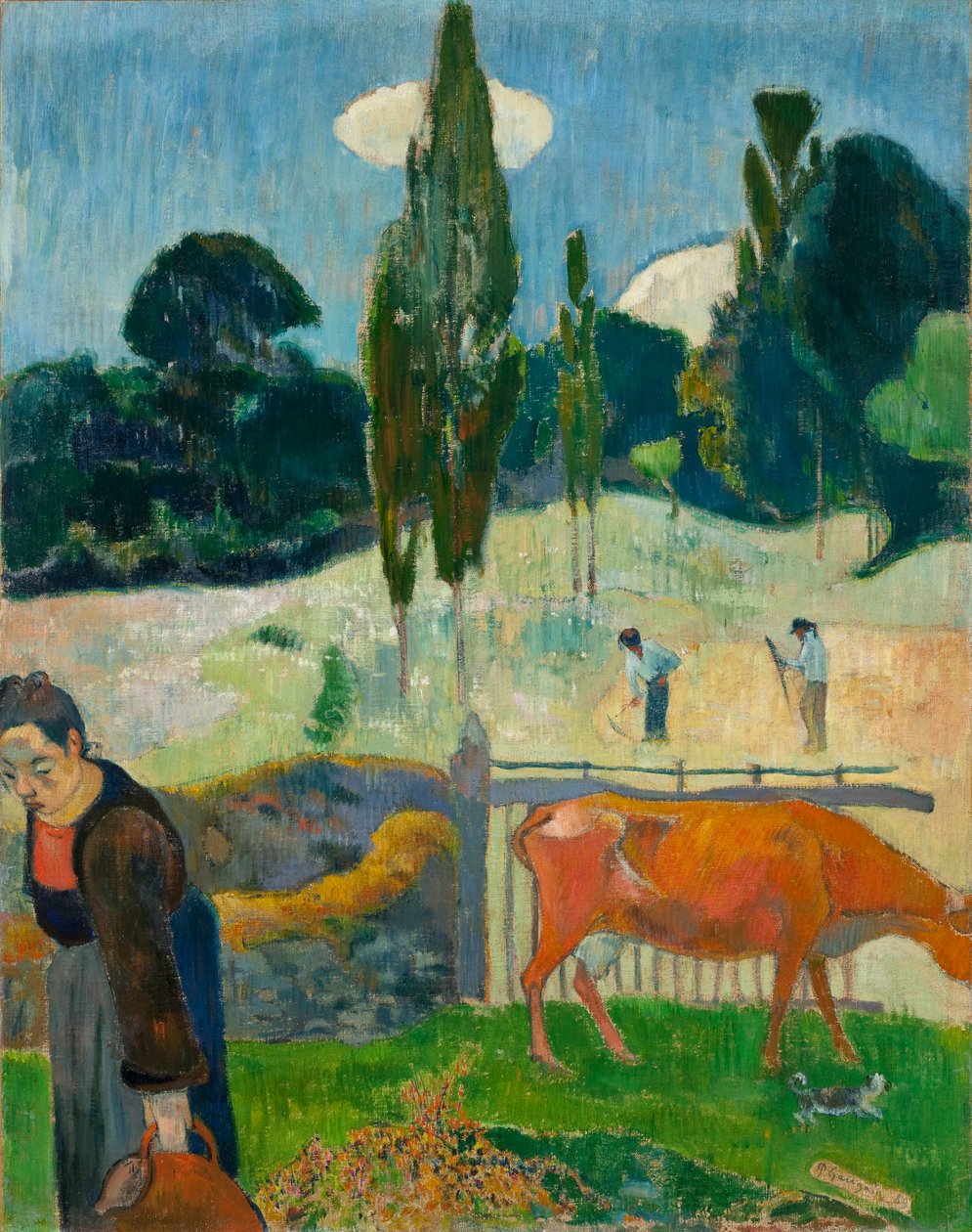 Fransk:  La vache rouge Den røde ko af Paul Gauguin