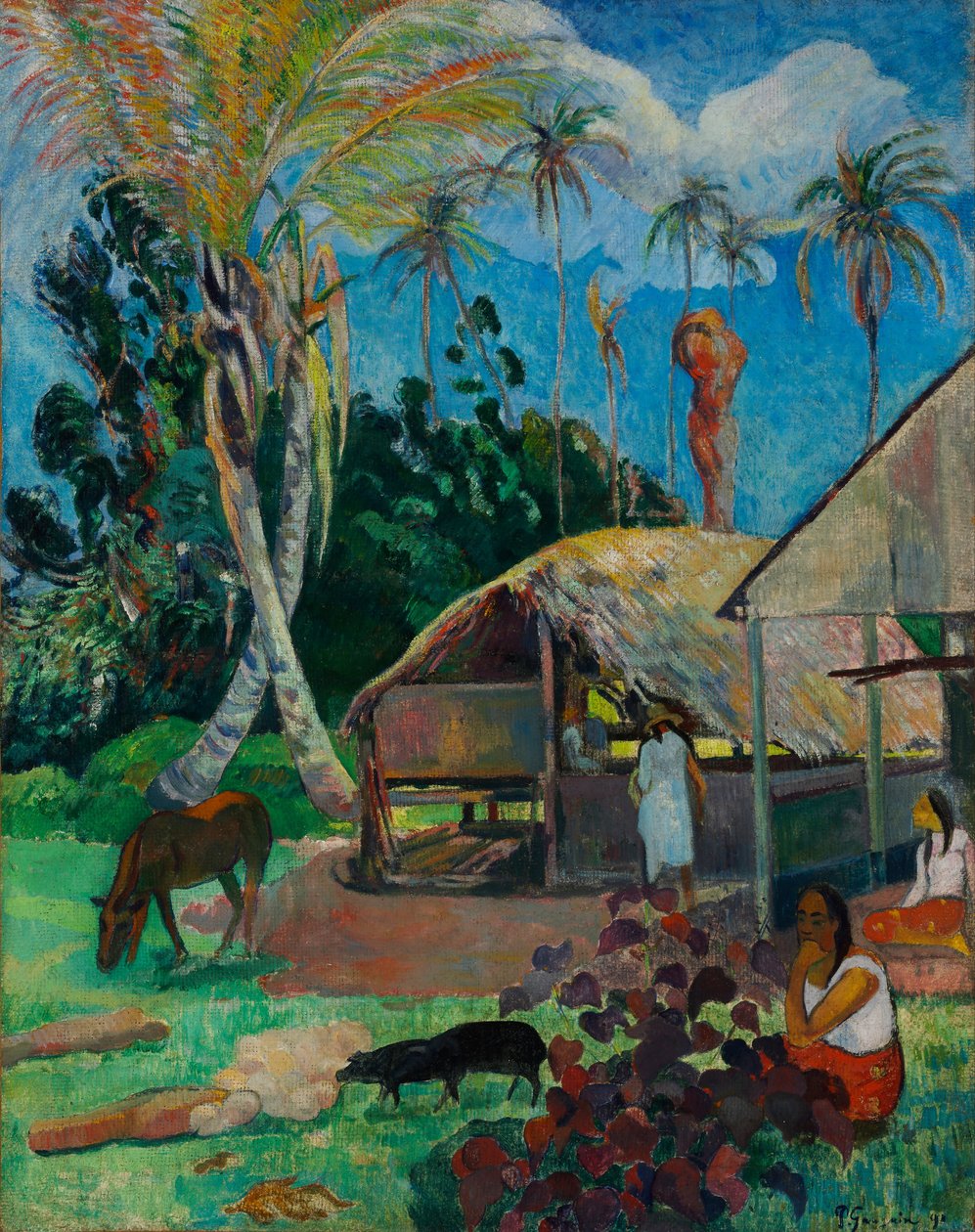 Fransk: Les pourceaux noirs De sorte grise af Paul Gauguin