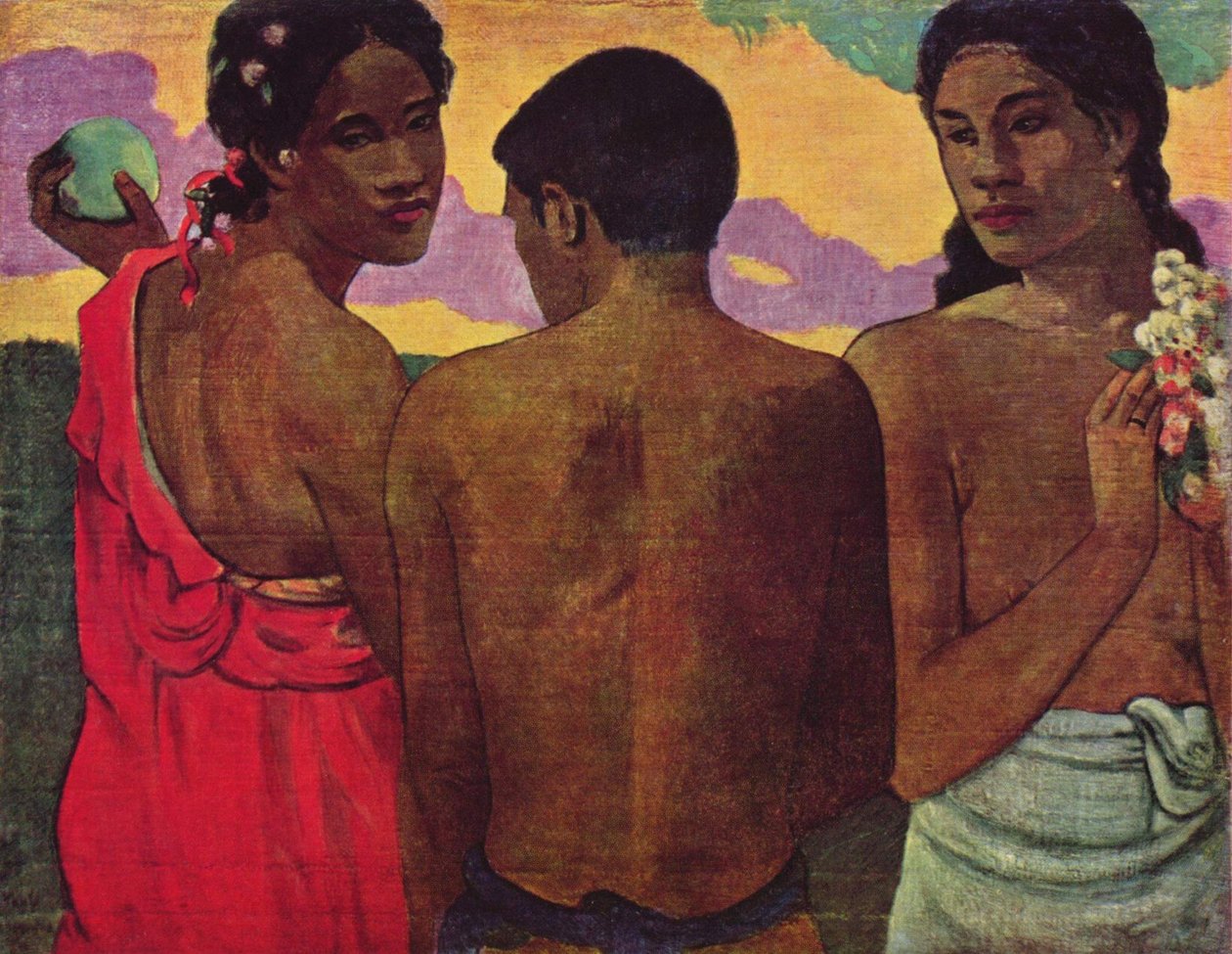 Fransk: Trois Tahitiens, eller Samtale mellem tre tahitianere af Paul Gauguin