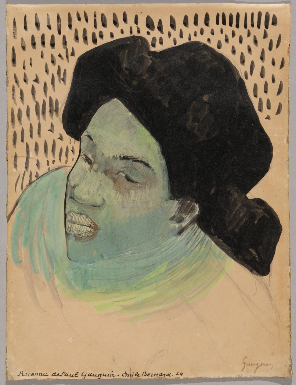 Hovedet af en tahitisk kvinde af Paul Gauguin