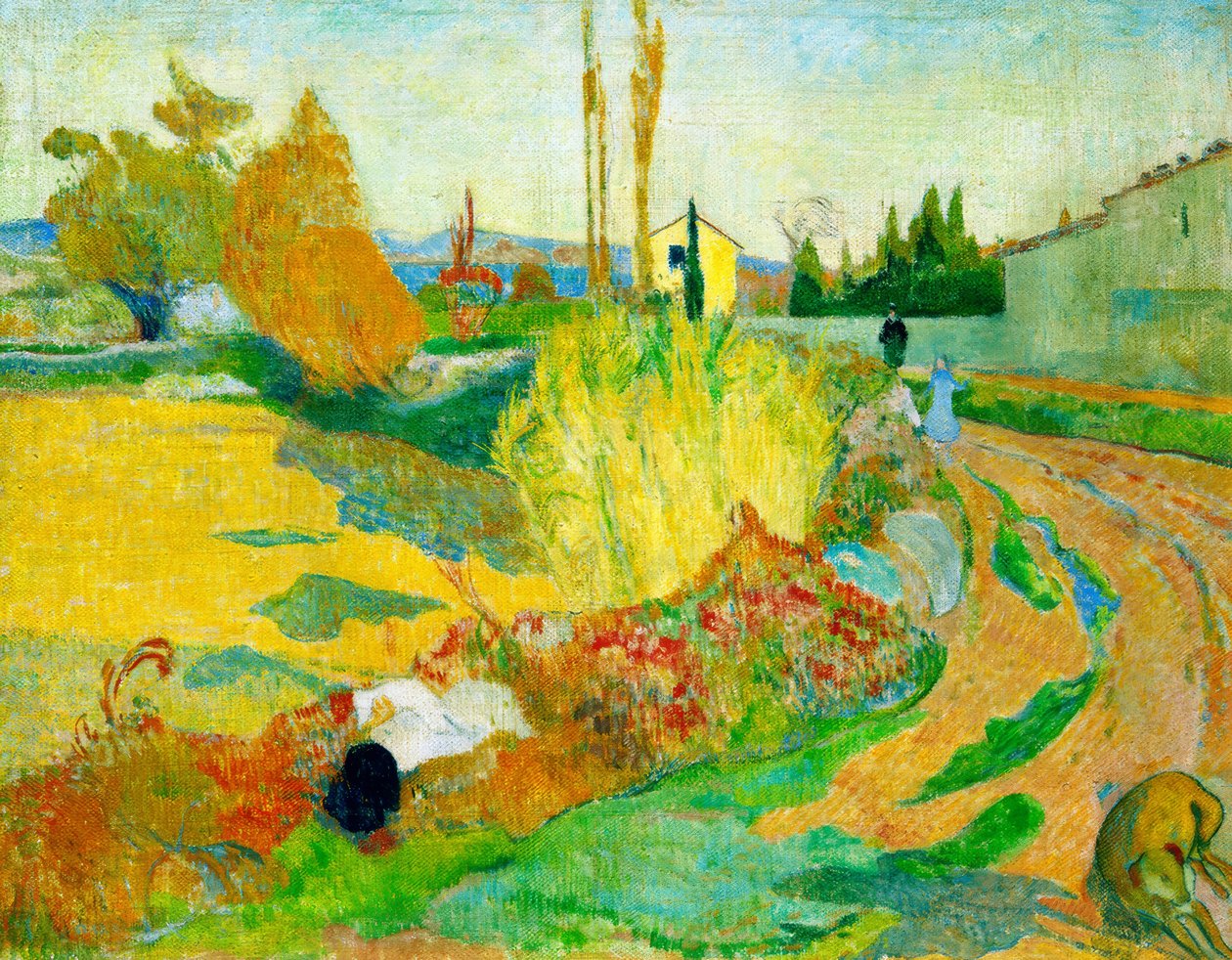 Landskab nær Arles (sti langs Roubinele-Roi-kanalen) af Paul Gauguin