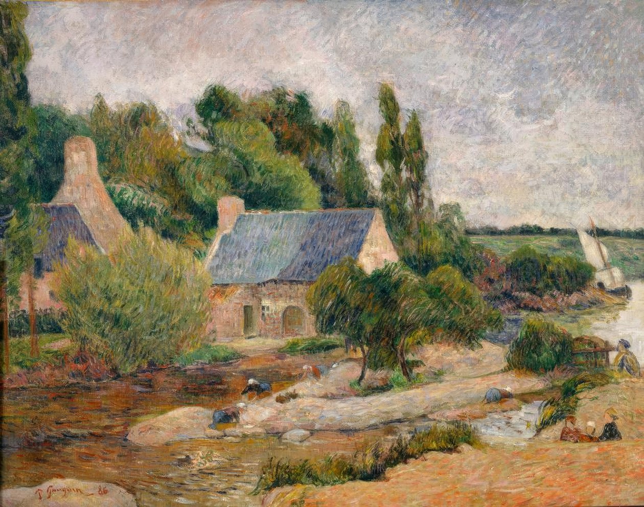 Vaskekonerne i Pont-Avèn af Paul Gauguin