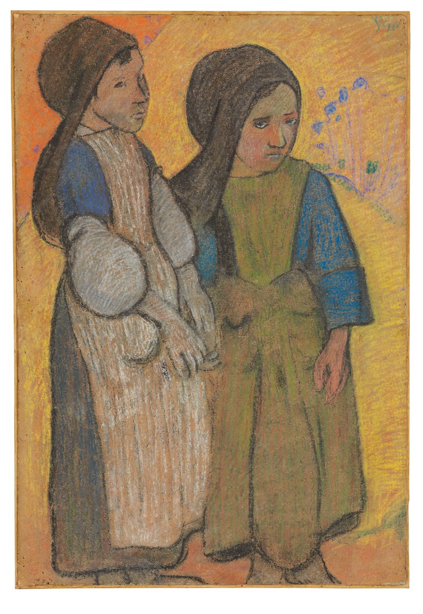 Små bretonere før havet II af Paul Gauguin