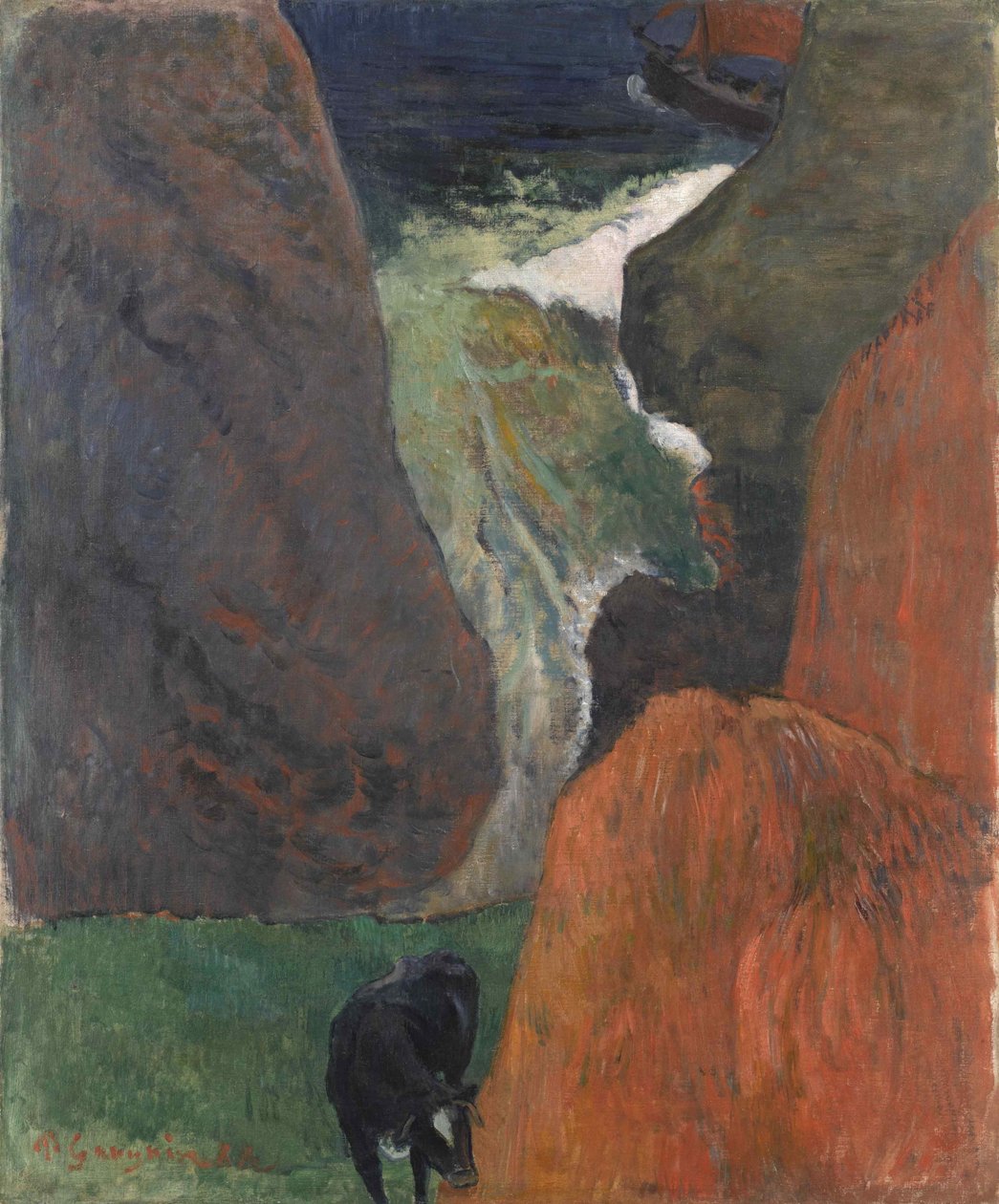 Marine med ko, 1888. af Paul Gauguin