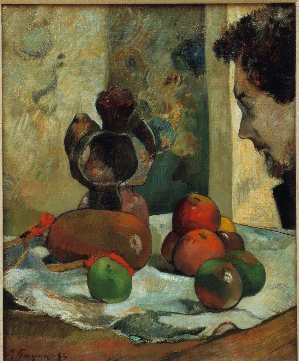Stilleben med Lavals profil af Paul Gauguin