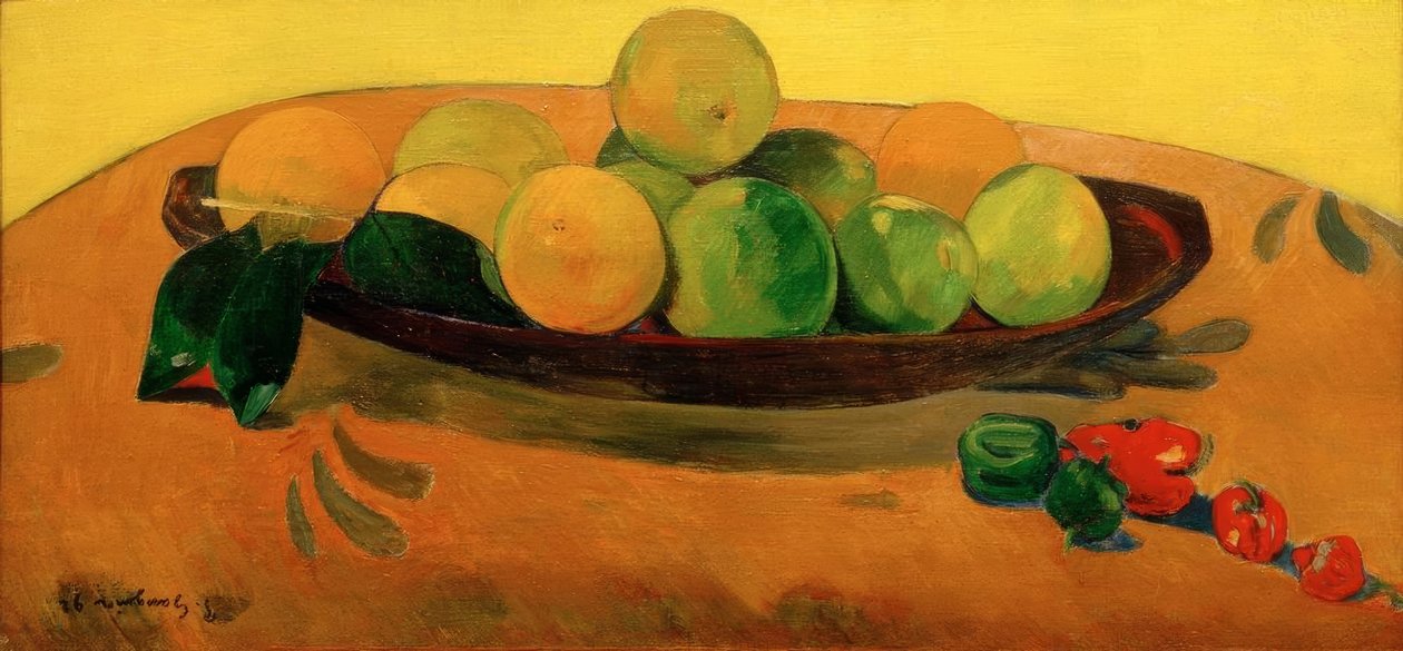 Stilleben med frugt og peber af Paul Gauguin
