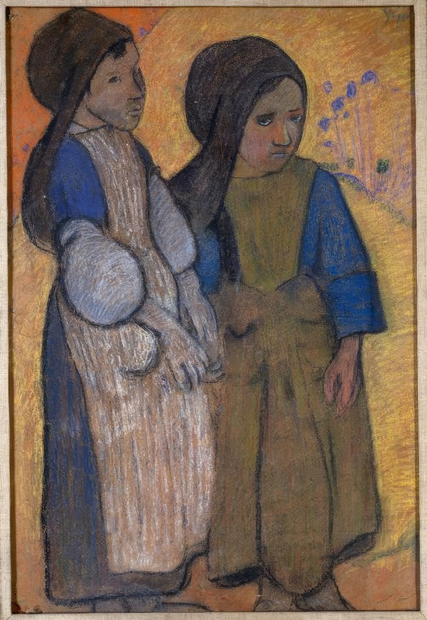 Små bretonere foran havet II af Paul Gauguin
