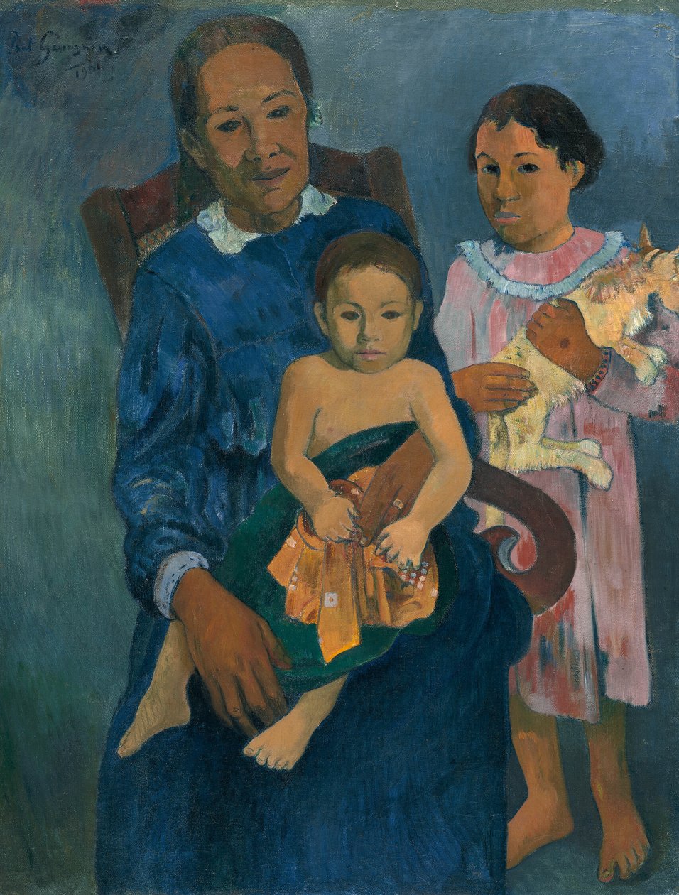 Polynesisk kvinde med børn af Paul Gauguin