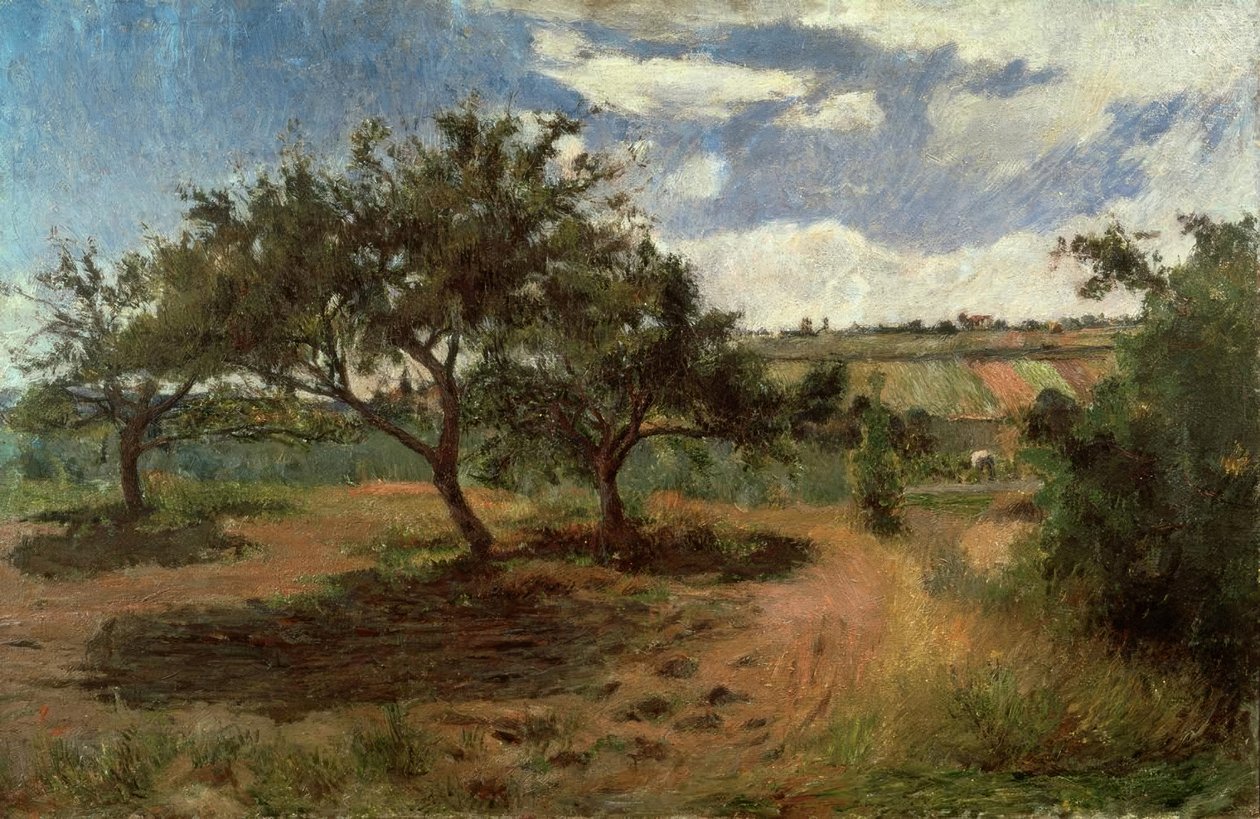Æbletræer i blomst (III) af Paul Gauguin