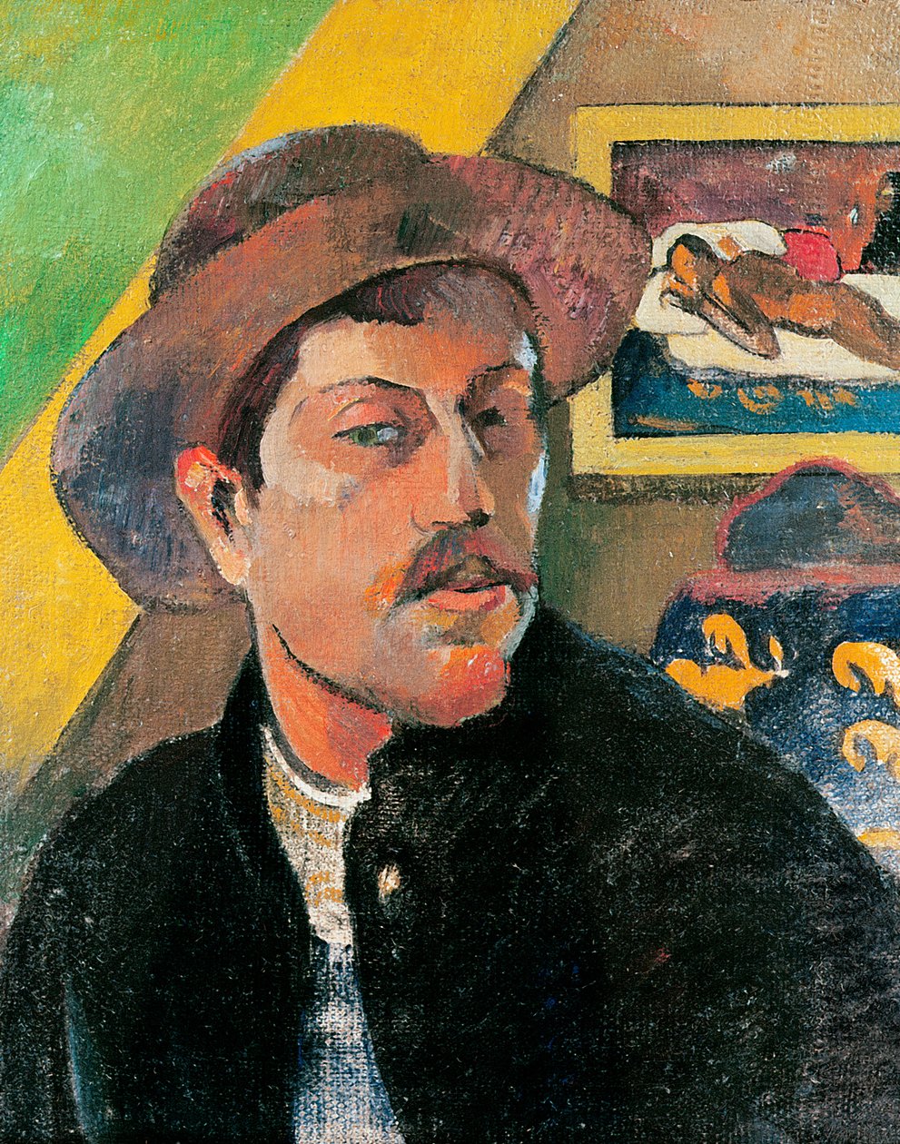 Selvportræt i hat, 1893-94 af Paul Gauguin