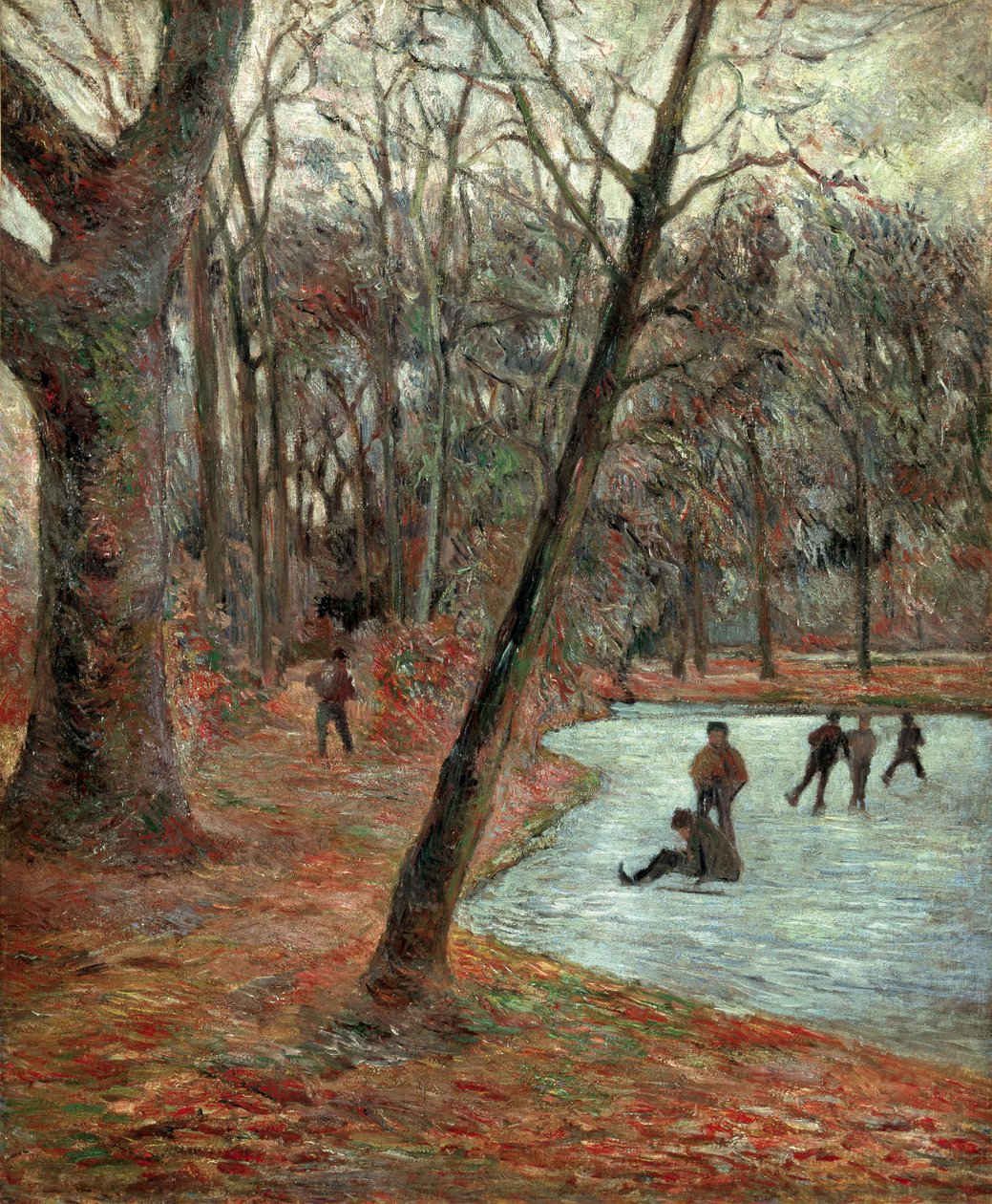 Skatere i Frederiksbergparken. af Paul Gauguin