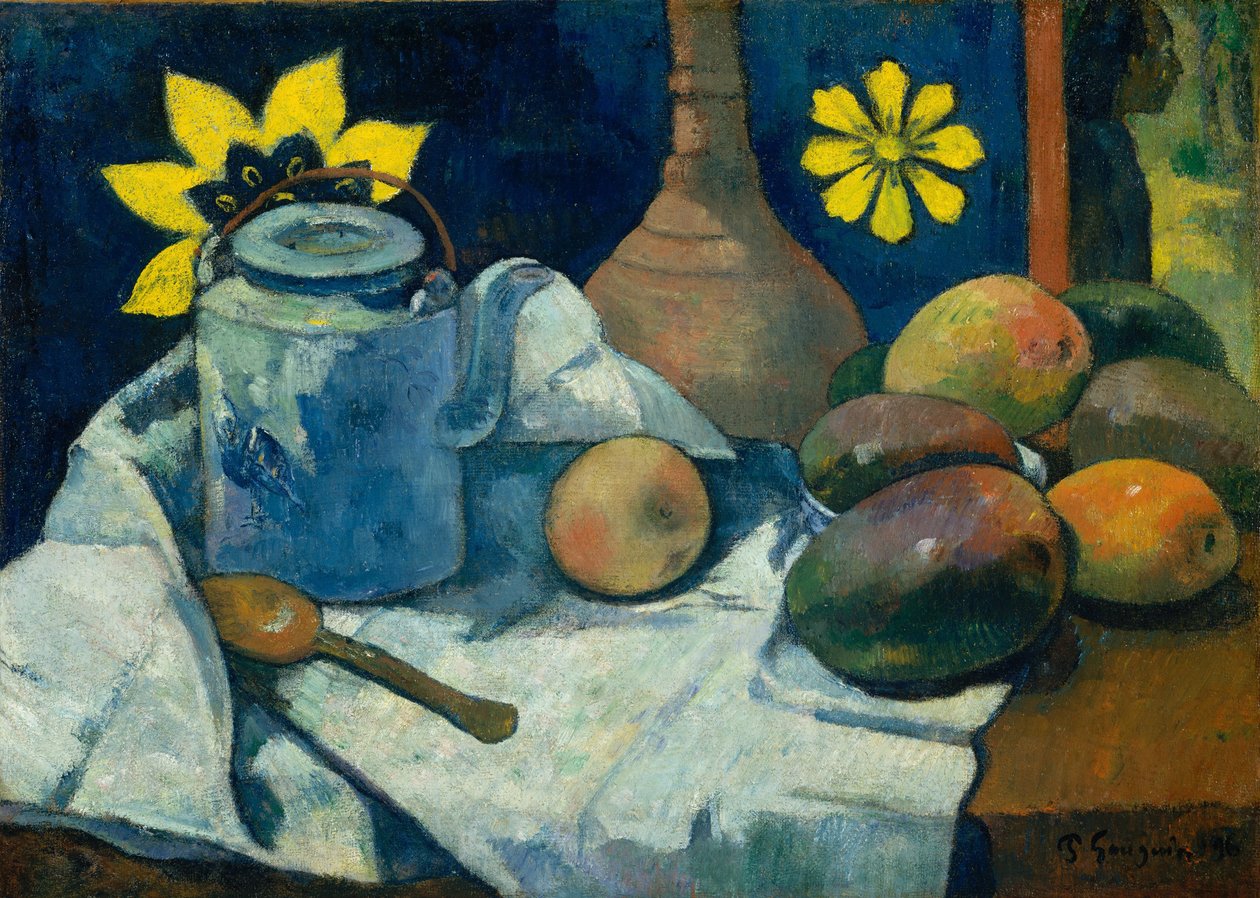 Stilleben med tekande og frugt, 1896 af Paul Gauguin