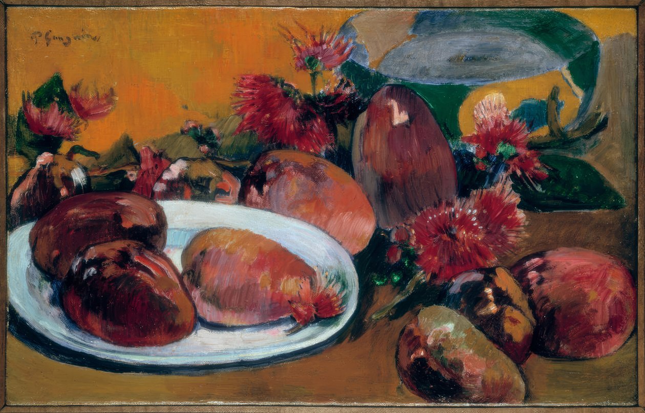 Stilleben med mango af Paul Gauguin