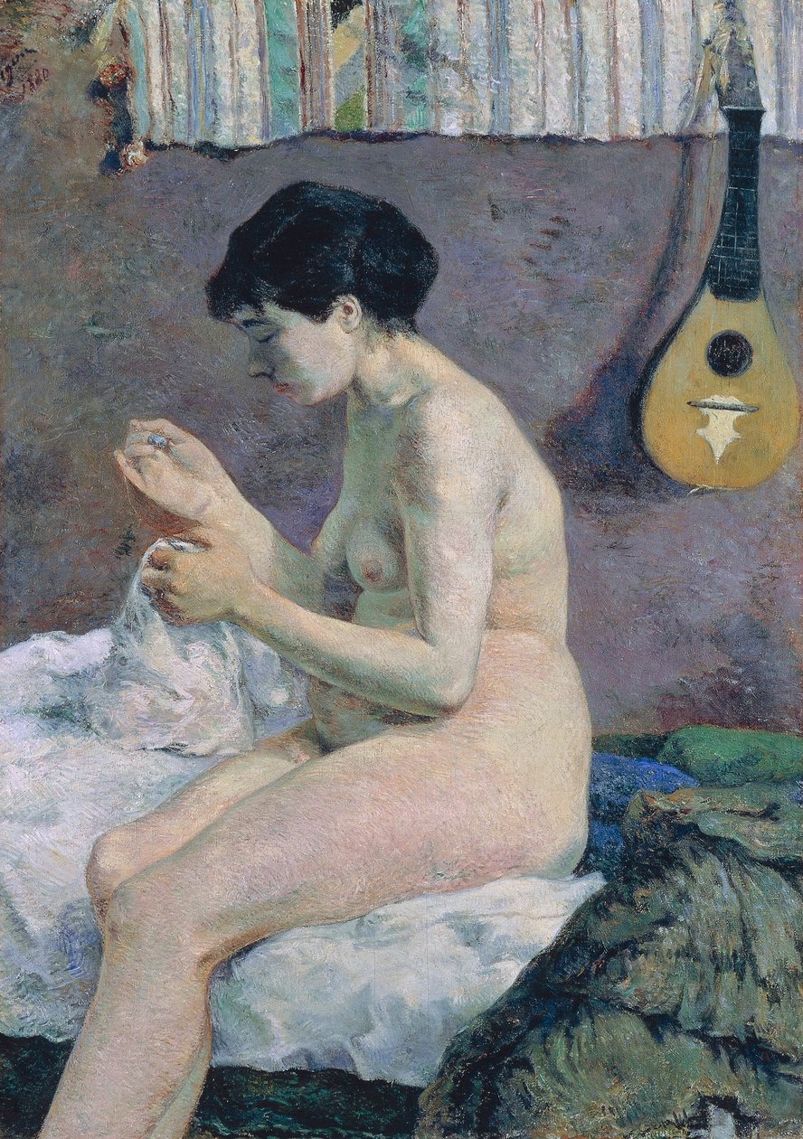 Studie af nøgen, Suzanne syning af Paul Gauguin