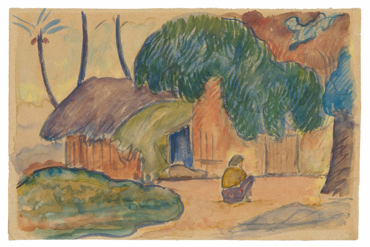 Tahitisk hytte af Paul Gauguin
