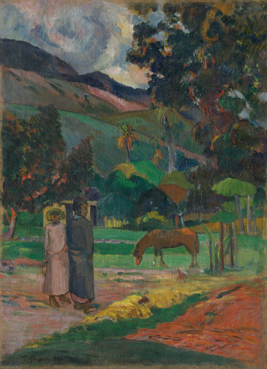 Tahitiansk landskab, 1892. af Paul Gauguin