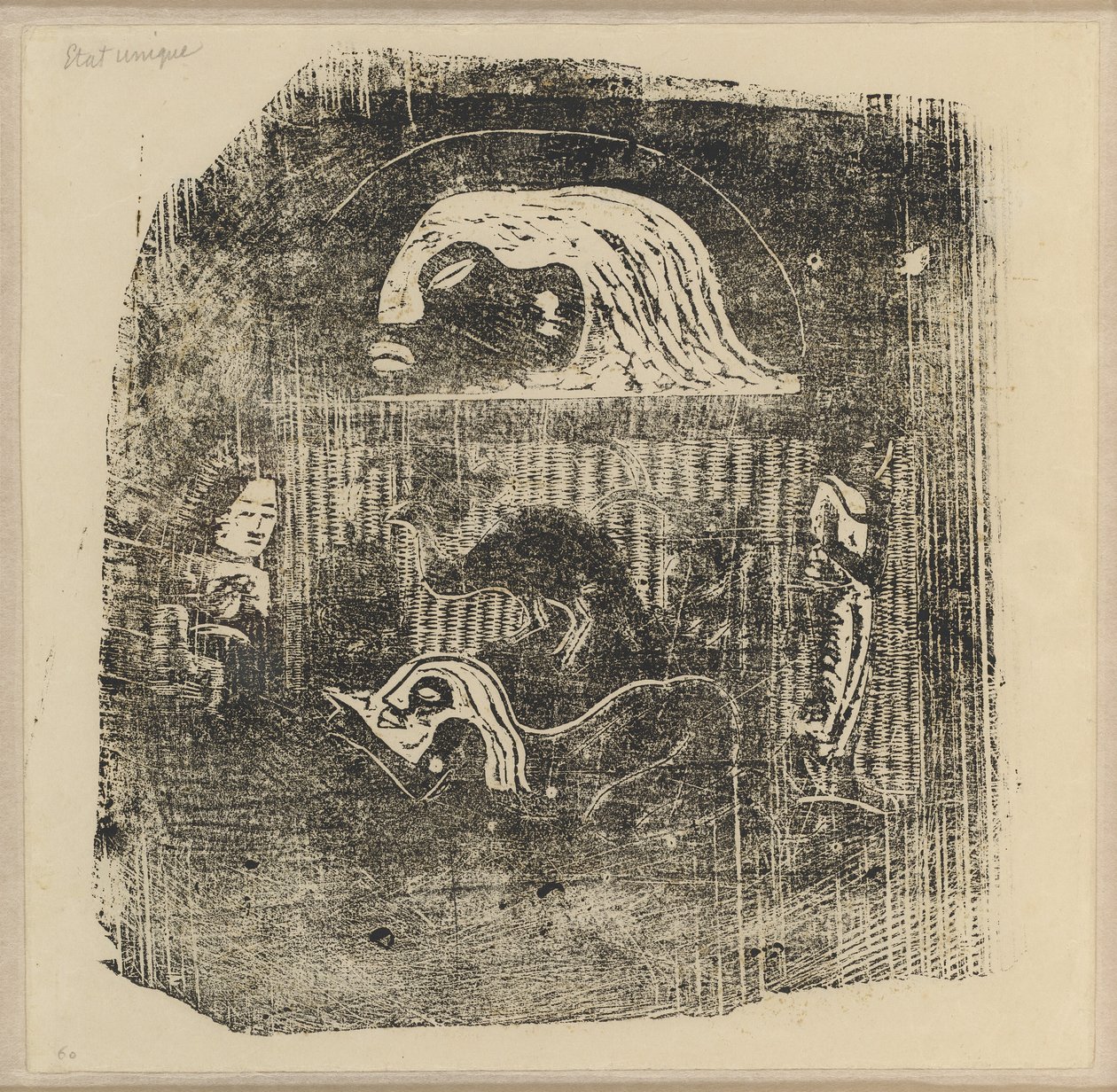 Te Atua (Guderne) lille tallerken [verso] af Paul Gauguin