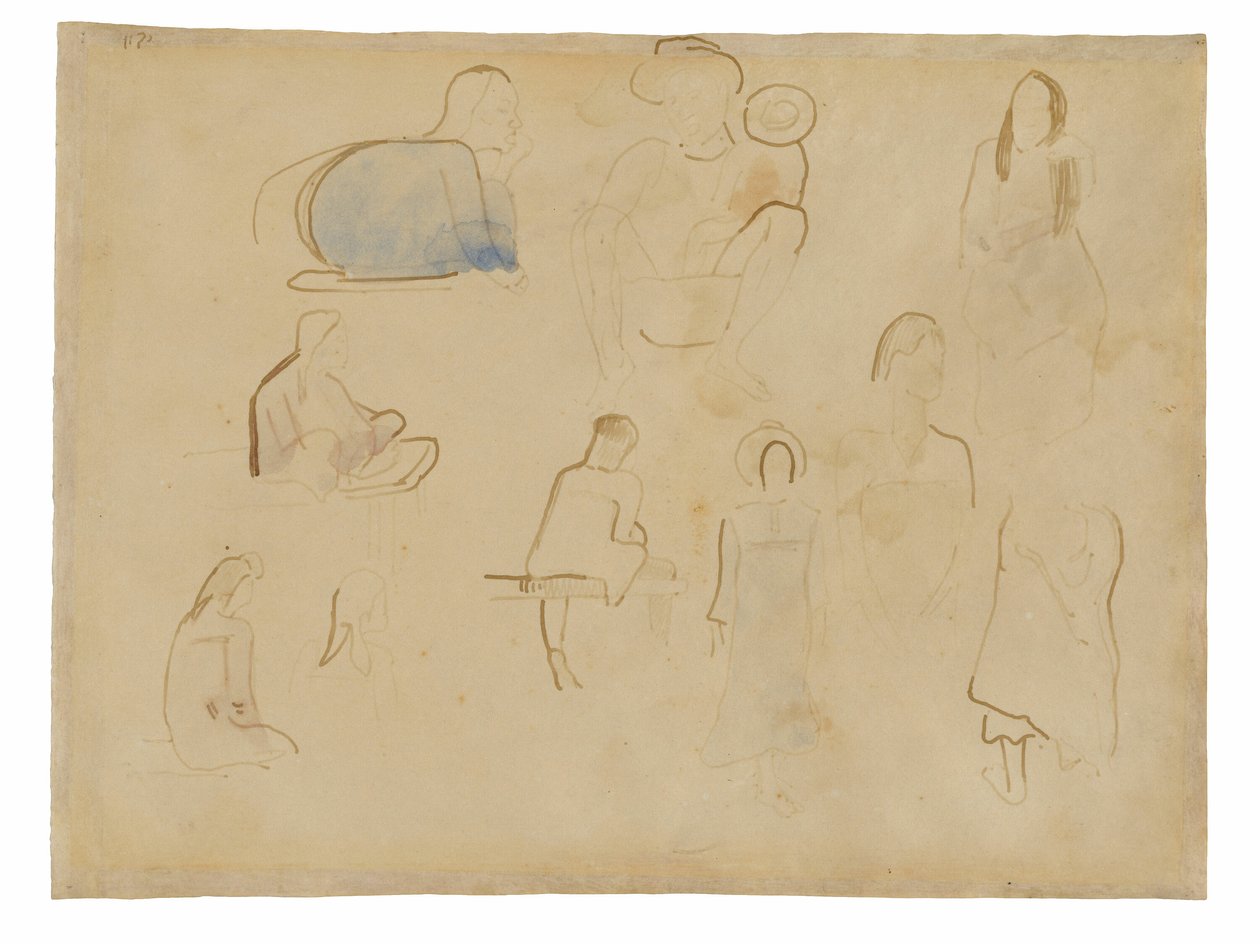 Ti undersøgelser af tahitiske figurer af Paul Gauguin