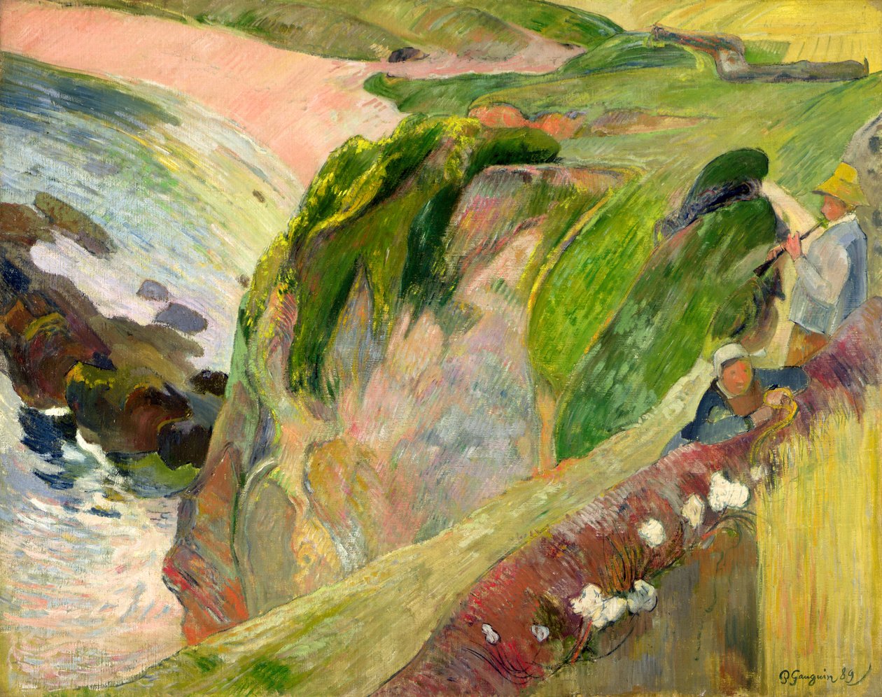 Flageolet-spilleren på klippen af Paul Gauguin