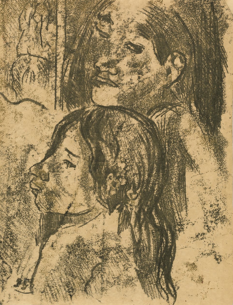 To markiser [recto], ca. 1902. af Paul Gauguin