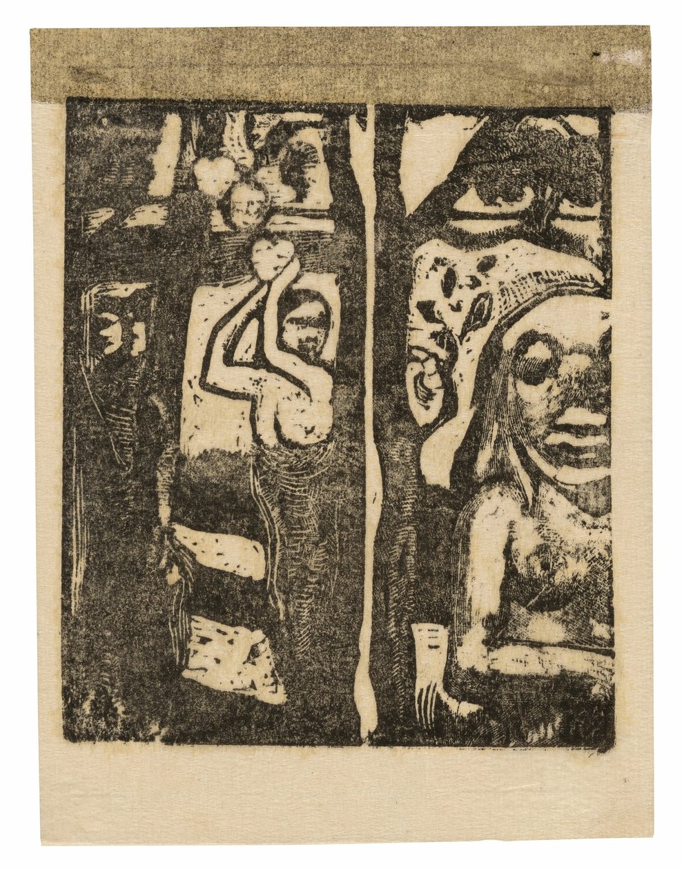 Kvinde plukker frugt og Oviri af Paul Gauguin