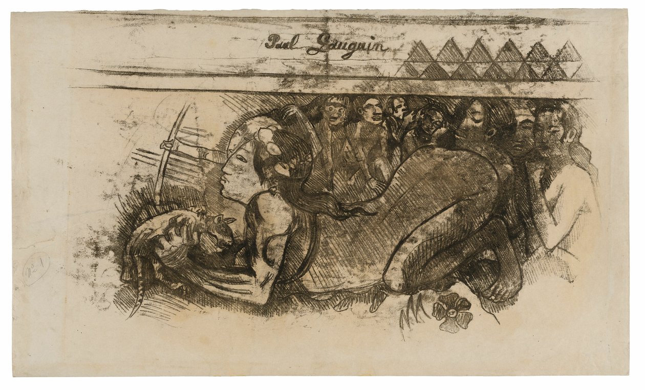 Kvinde med en kat af Paul Gauguin