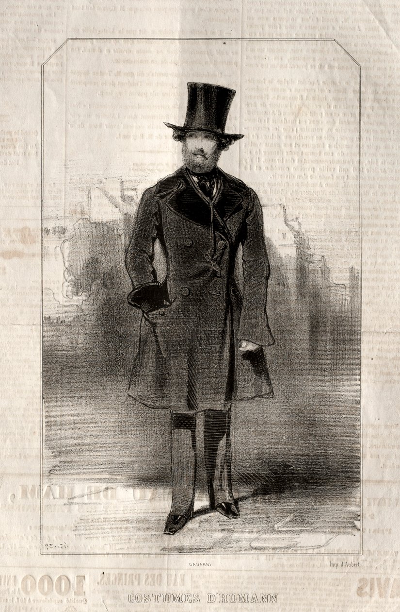 Kostumer d Humann, 1843. af Paul Gavarni