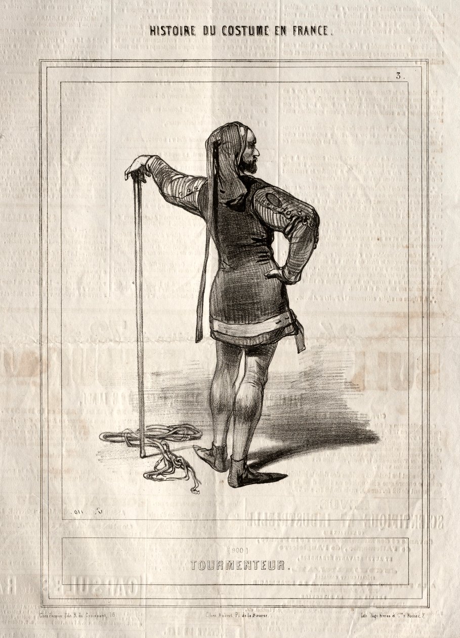 Kostumehistorie i Frankrig: Tormenteur, 1843. af Paul Gavarni
