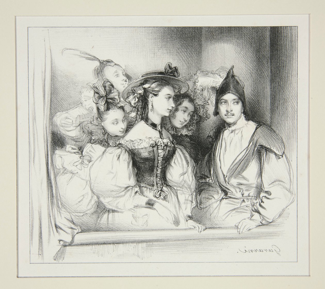 La Loge Du Bal. af Paul Gavarni