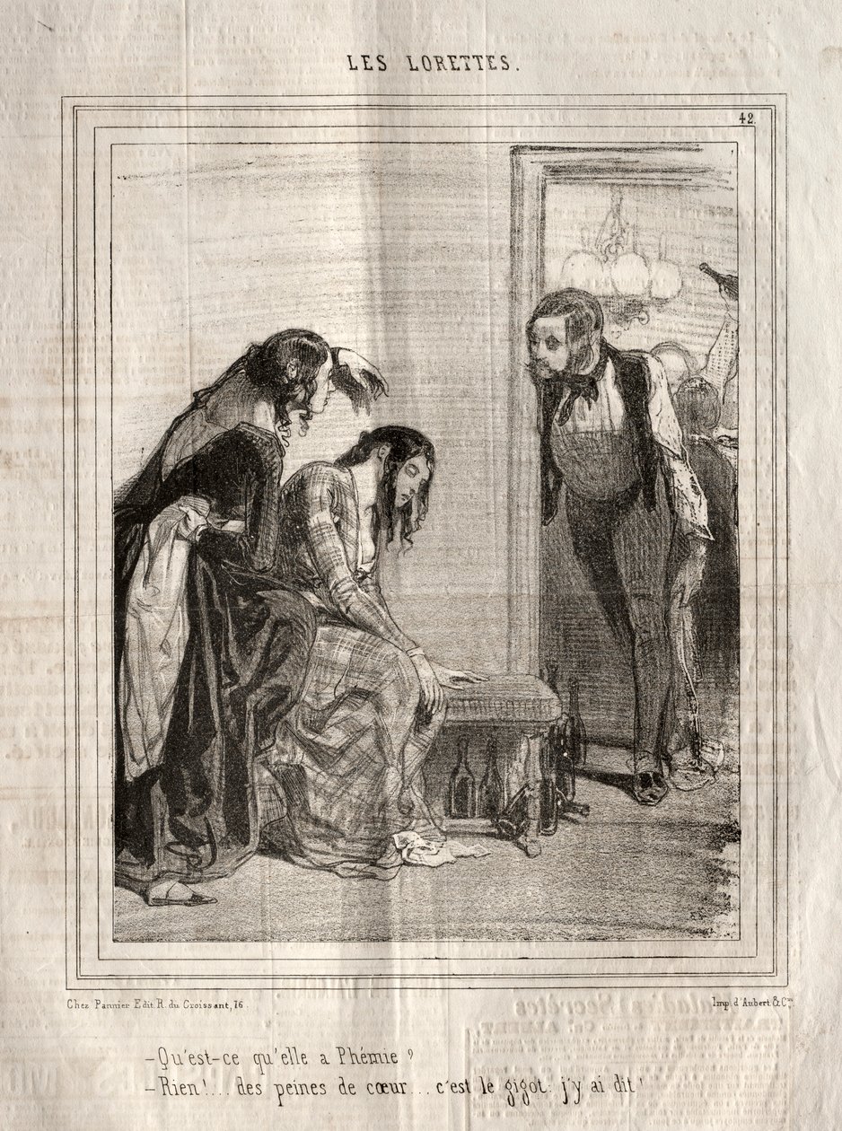 The Lorettes, 1842. af Paul Gavarni