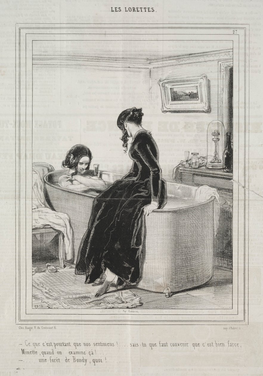 The Lorettes, 1842. af Paul Gavarni