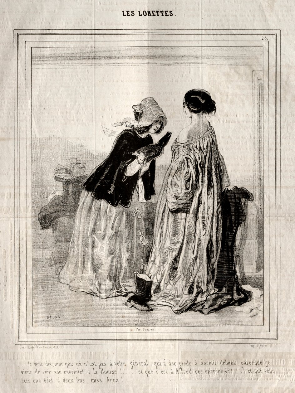 The Lorettes, 1842. af Paul Gavarni