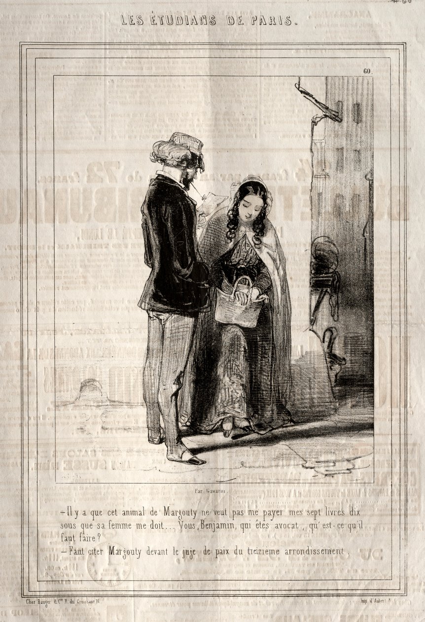 Studenterne i Paris, 1842. af Paul Gavarni