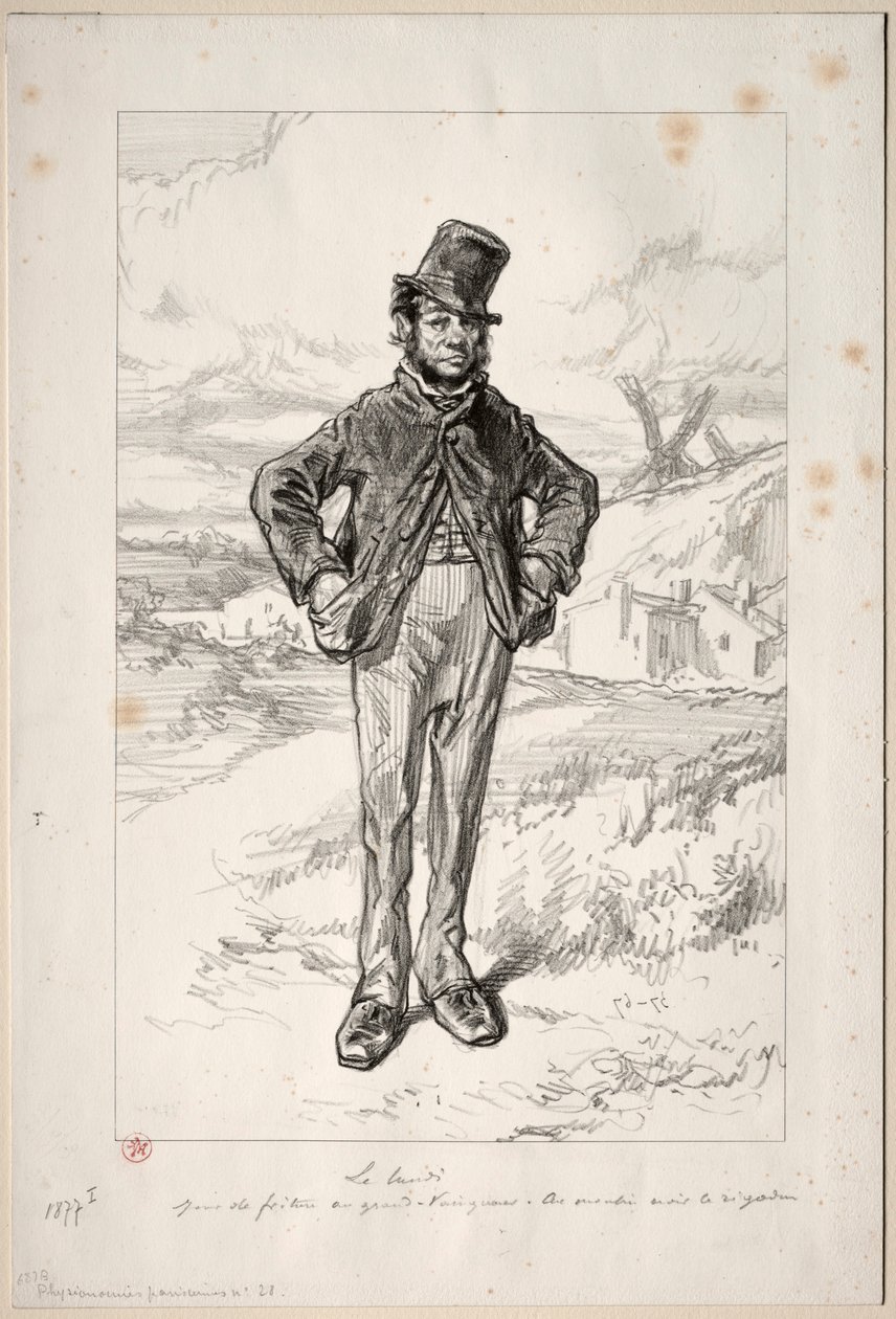 Physionomies Parisiennes: The Monday, 1857-58. af Paul Gavarni