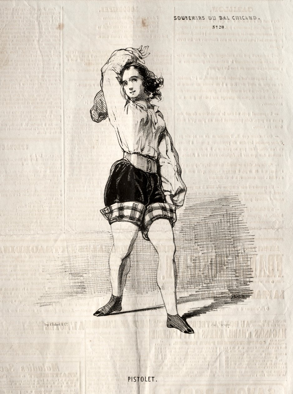 Erindringer om Bal Chicard: Pistol, 1843. af Paul Gavarni