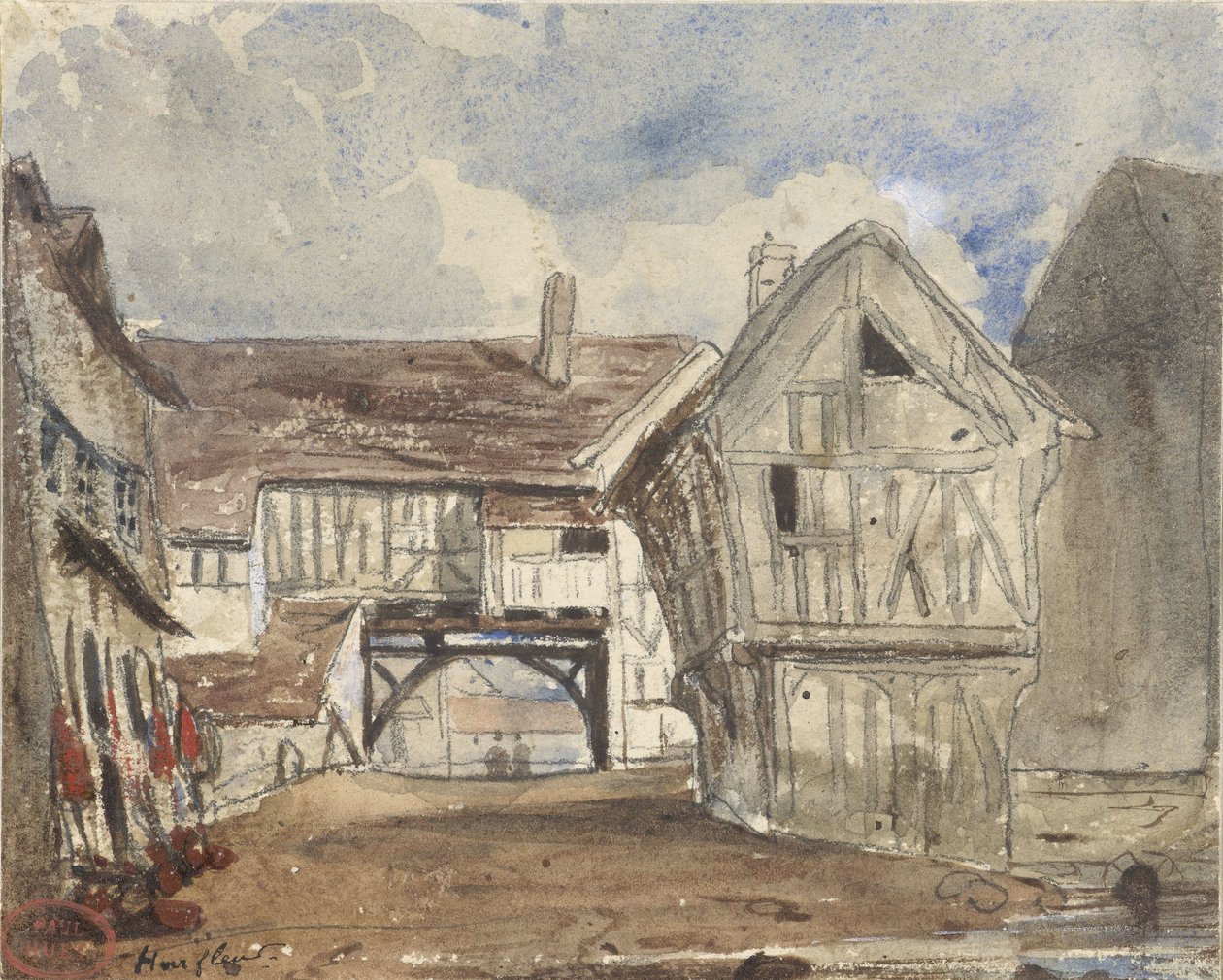 Ansigt i Honfleur af Paul Huet