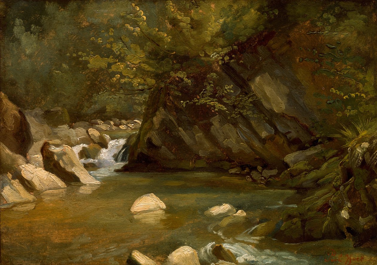 Woodland Stream, ca. 1840. af Paul Huet
