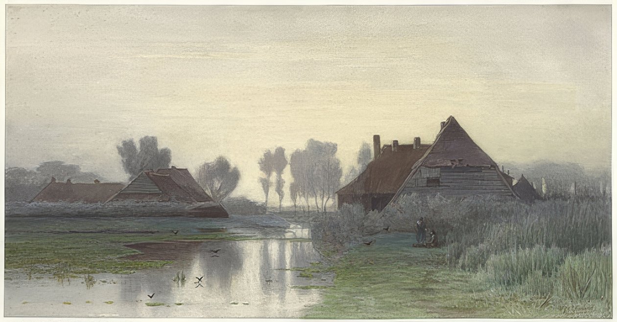 Bondehuse i morgentågen. 1838-1903 af Paul Joseph Constantin Gabriel